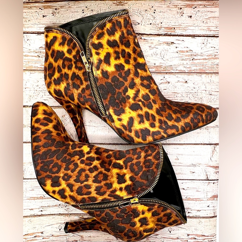 Zippered Cheetah Booties